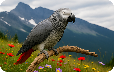 African gray parrot Frame