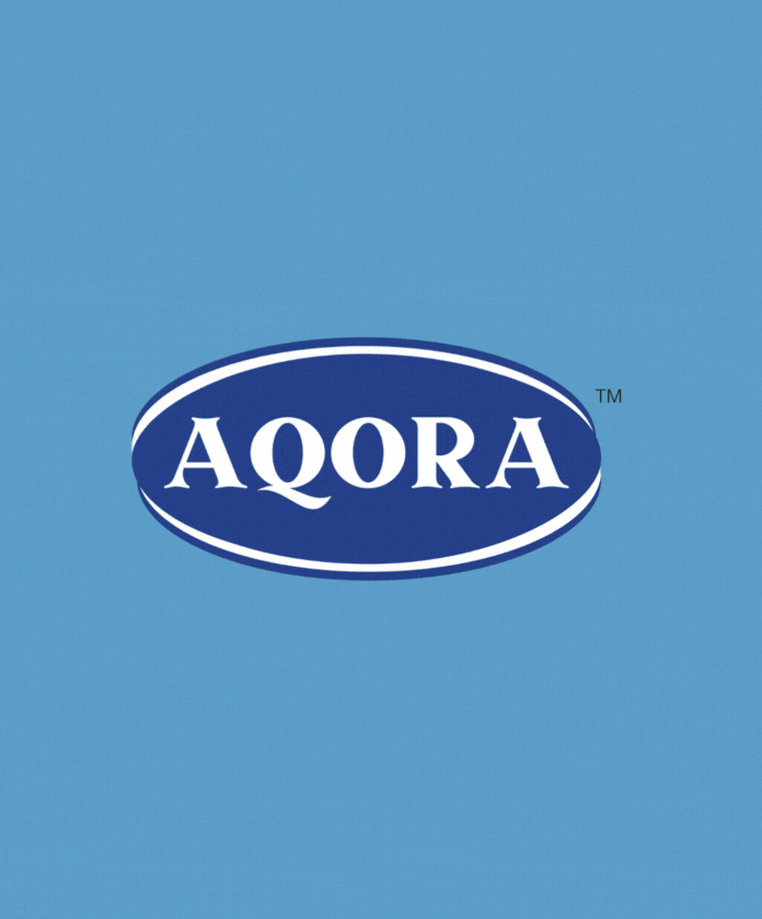 Aqora fish brand logo with betta fish