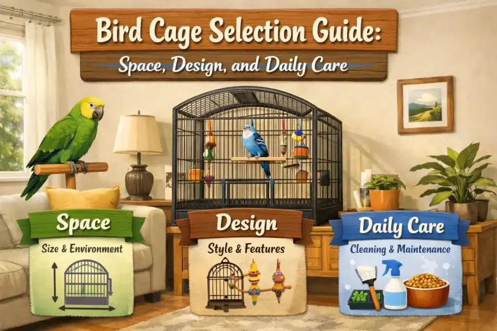Bird Cage Selection Guide: Space, Design, and Daily Care