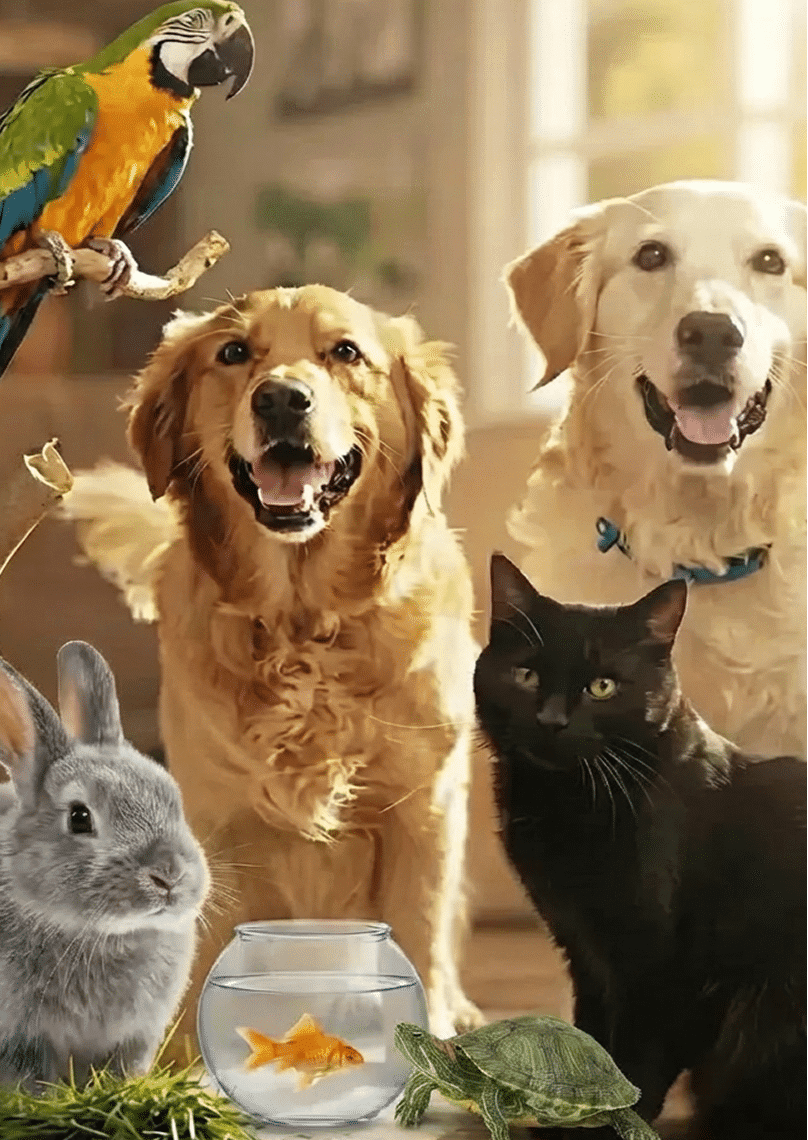 Group of friendly Pets